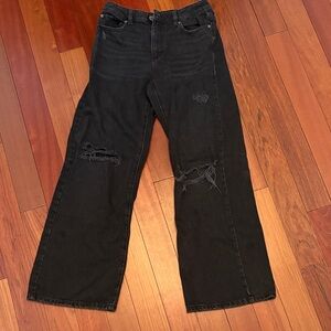 Garage Women's Black High Rise Distressed Jeans